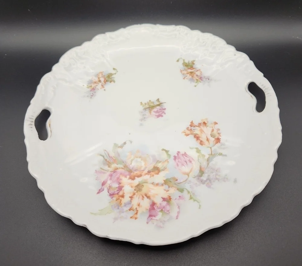 Vintage Floral Porcelain Serving Platter